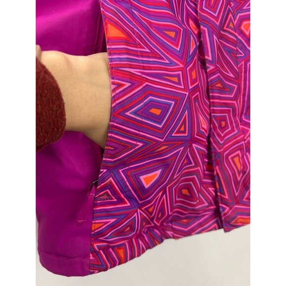 The North Face Girls Large (14/16) Geometric Pattern Hyvent Jacket Pink - Picture 15 of 16